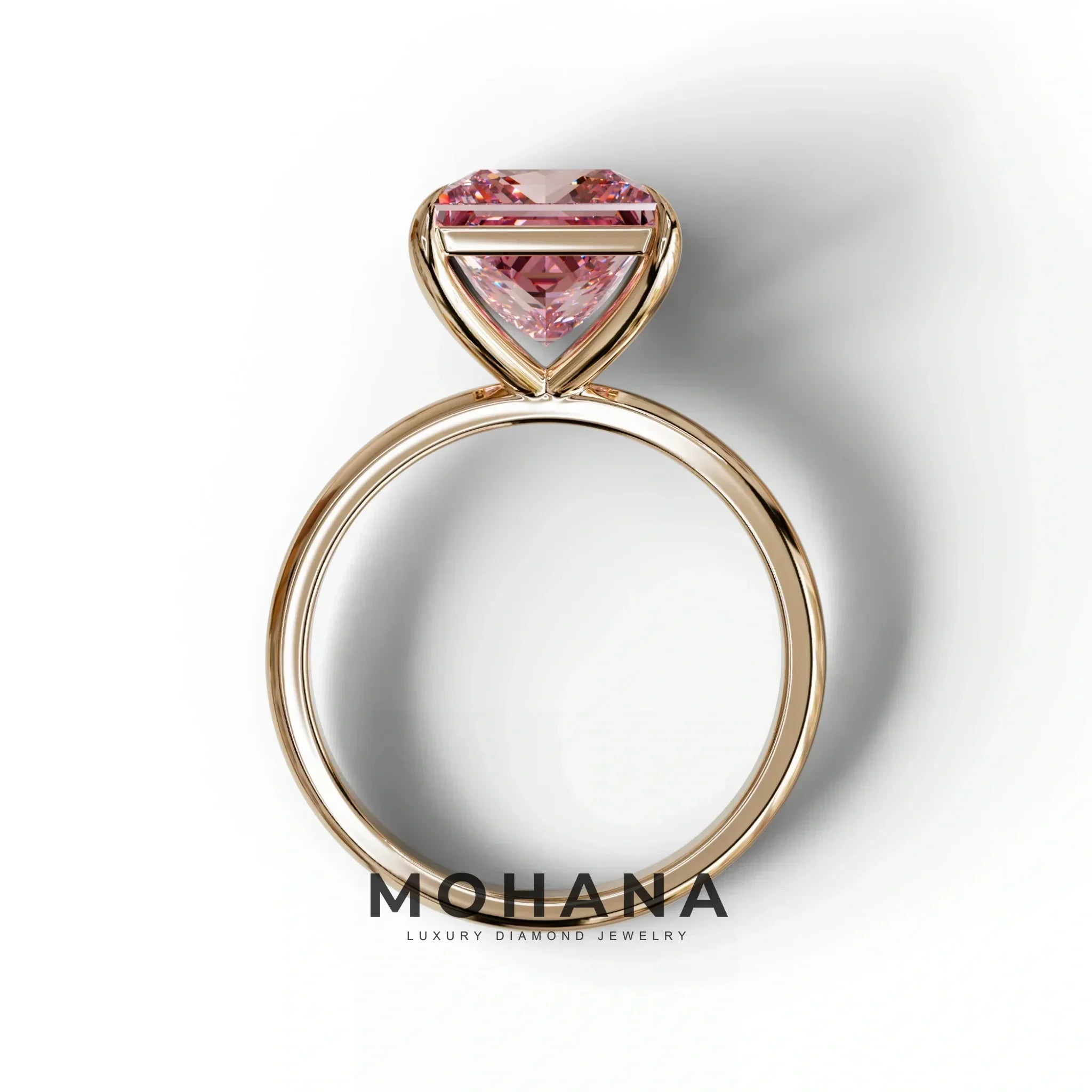 Pink Princess Cut Solitaire Lab Grown Diamond Engagement Ring - Speyeria