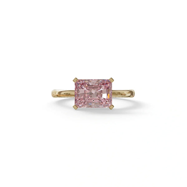 2.5 Carat Pink Lab Grown Diamond Engagement Ring – Radiant Cut Pavé | Maxine