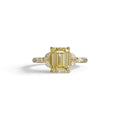 2.5 Carat Yellow Lab Grown Diamond Engagement Ring · Emerald Cut Nature-Inspired | Verona - view 1