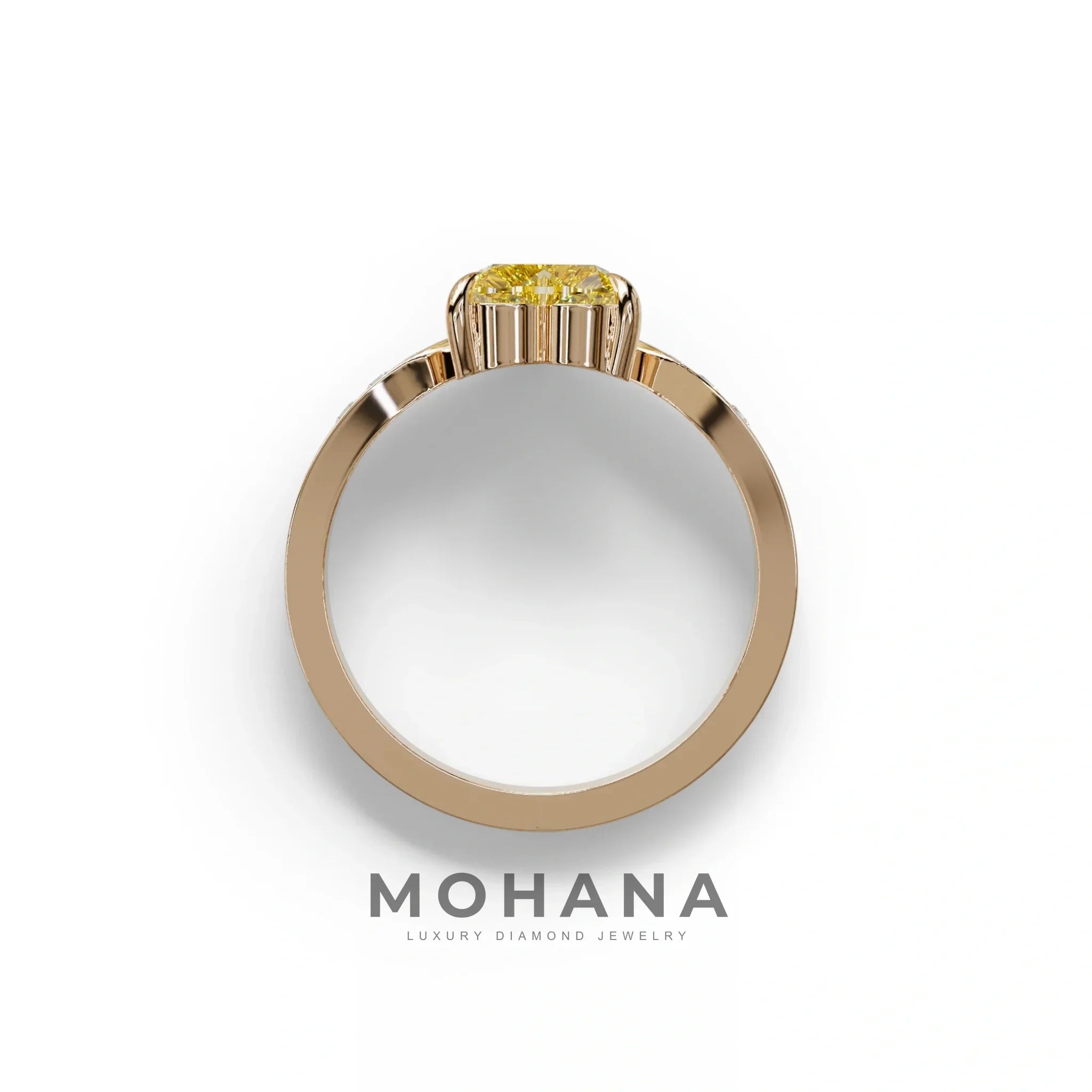 Yellow Heart Shape Lab Grown Diamond Engagement Ring - Moise