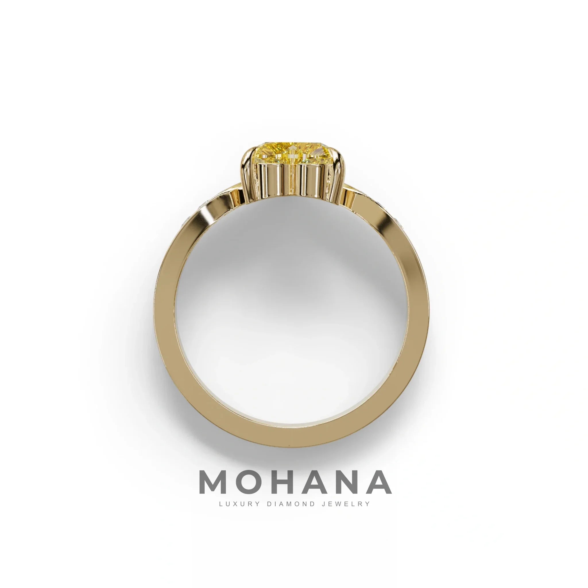 Yellow Heart Shape Lab Grown Diamond Engagement Ring - Moise