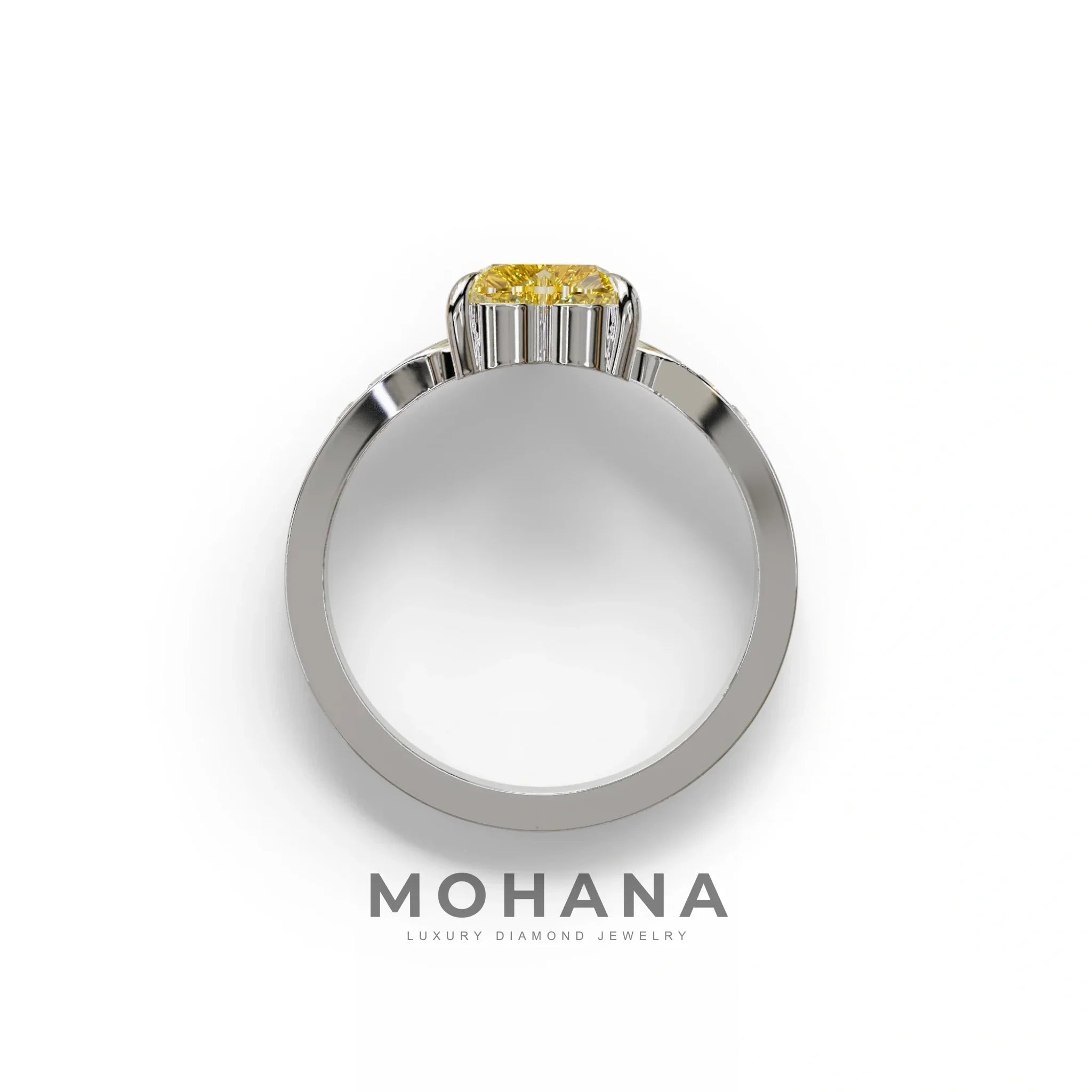 Yellow Heart Shape Lab Grown Diamond Engagement Ring - Moise