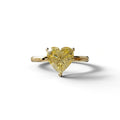 Fancy Yellow Heart Cut Solitaire Lab Grown Diamond Engagement Ring - Mellow - 2 Carat / 10K Solid Gold / Yellow Gold