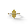 2.5 Ct Fancy Yellow Marquise Cut Lab Diamond In Space-Chanel Setting Ring - Nimi - 10K Solid Gold / Yellow Gold