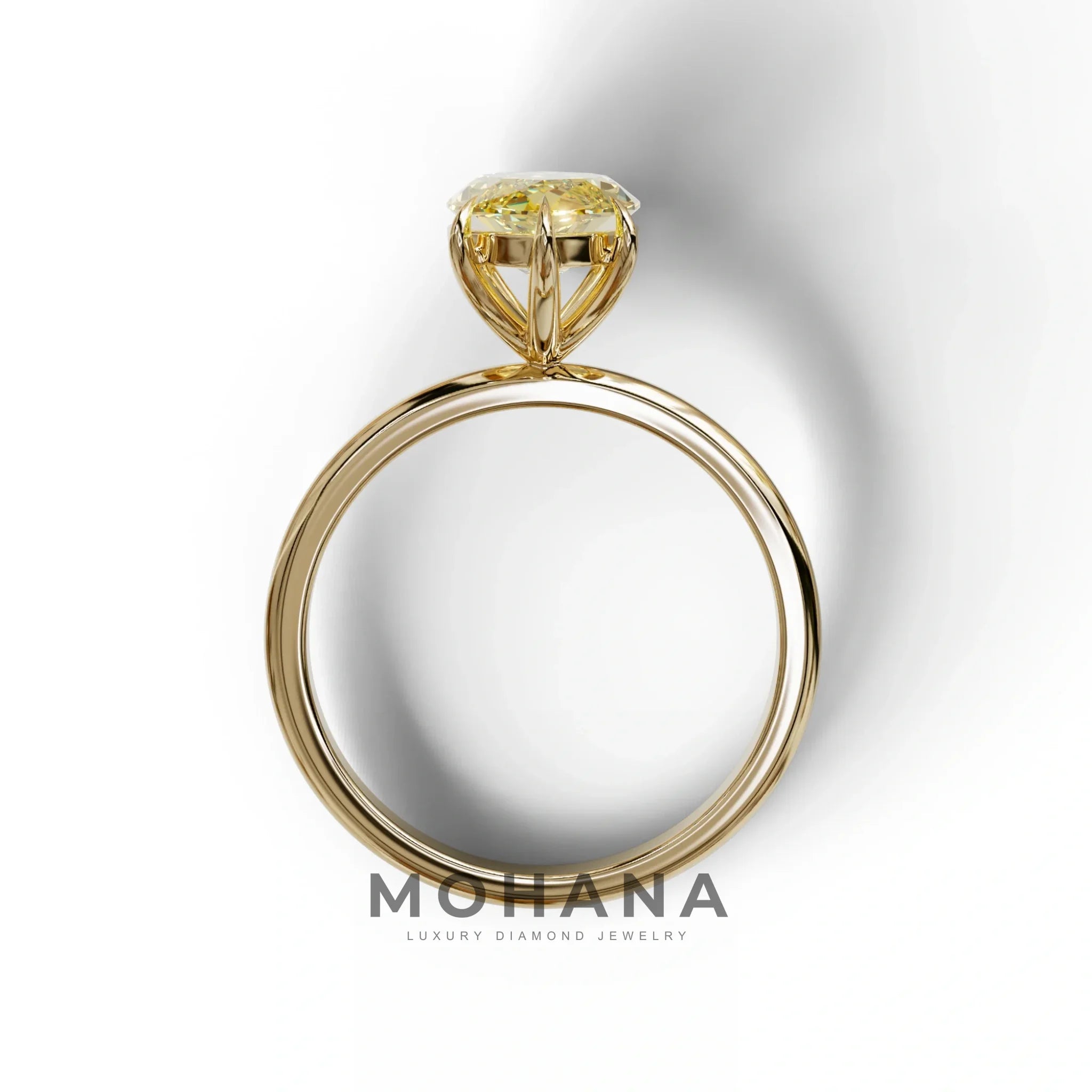 Fancy Yellow Marquise Cut Solitaire Lab Grown Diamond Engagement Ring - Celestina
