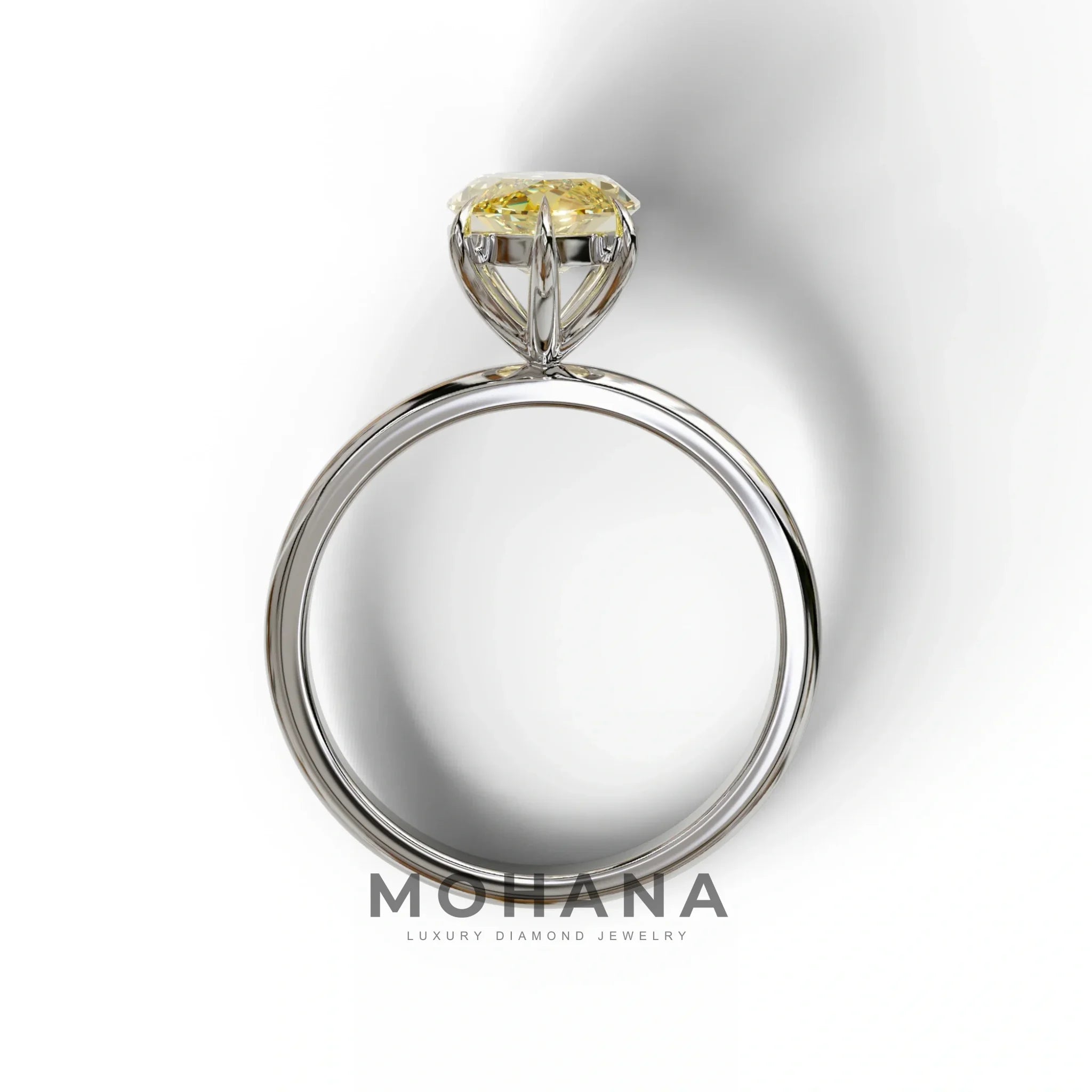 Fancy Yellow Marquise Cut Solitaire Lab Grown Diamond Engagement Ring - Celestina