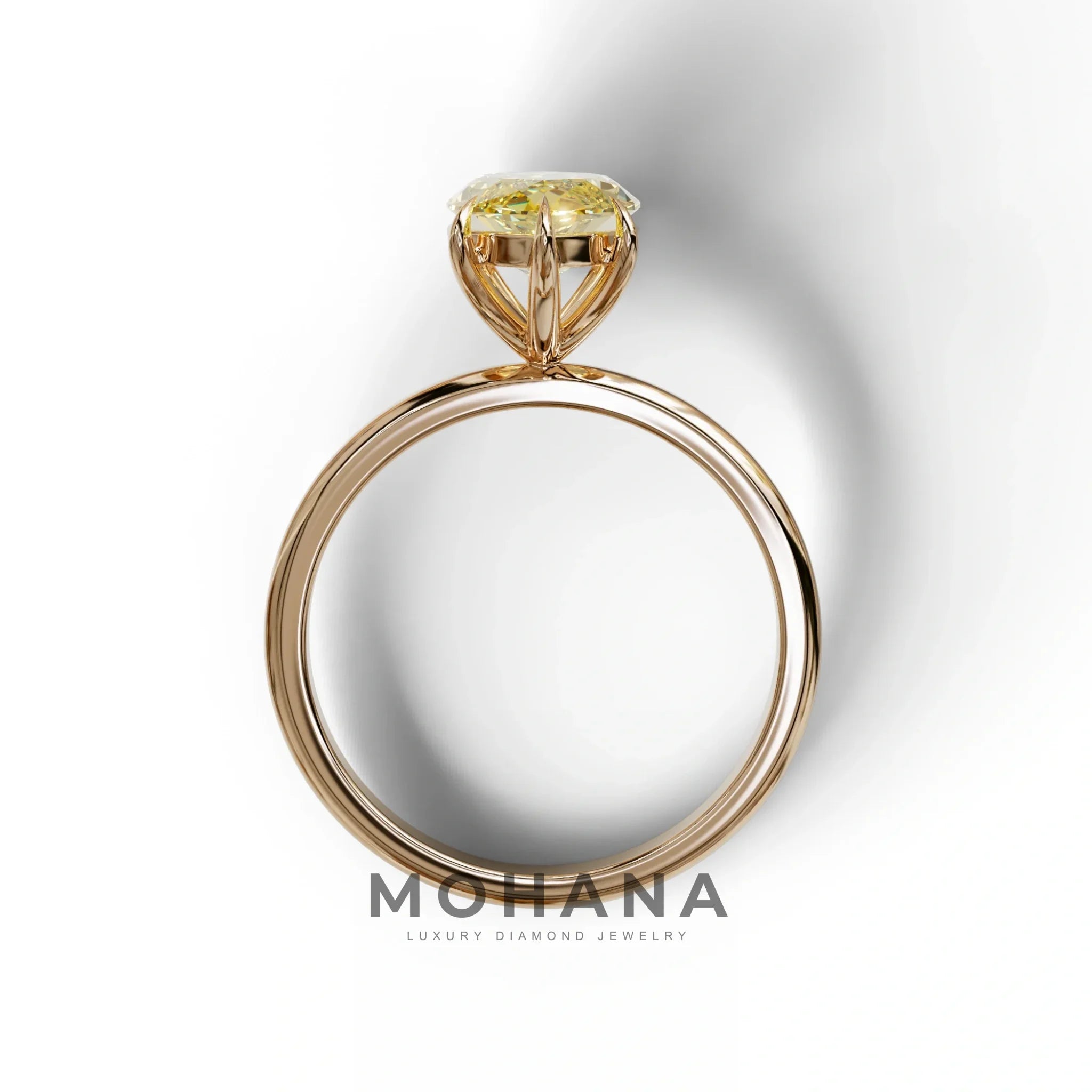 Fancy Yellow Marquise Cut Solitaire Lab Grown Diamond Engagement Ring - Celestina