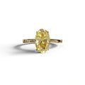 Fancy Yellow Oval Cut Solitaire Lab Grown Diamond Engagement Ring Curiosa - 2 Carat / 10K Solid Gold / Yellow Gold