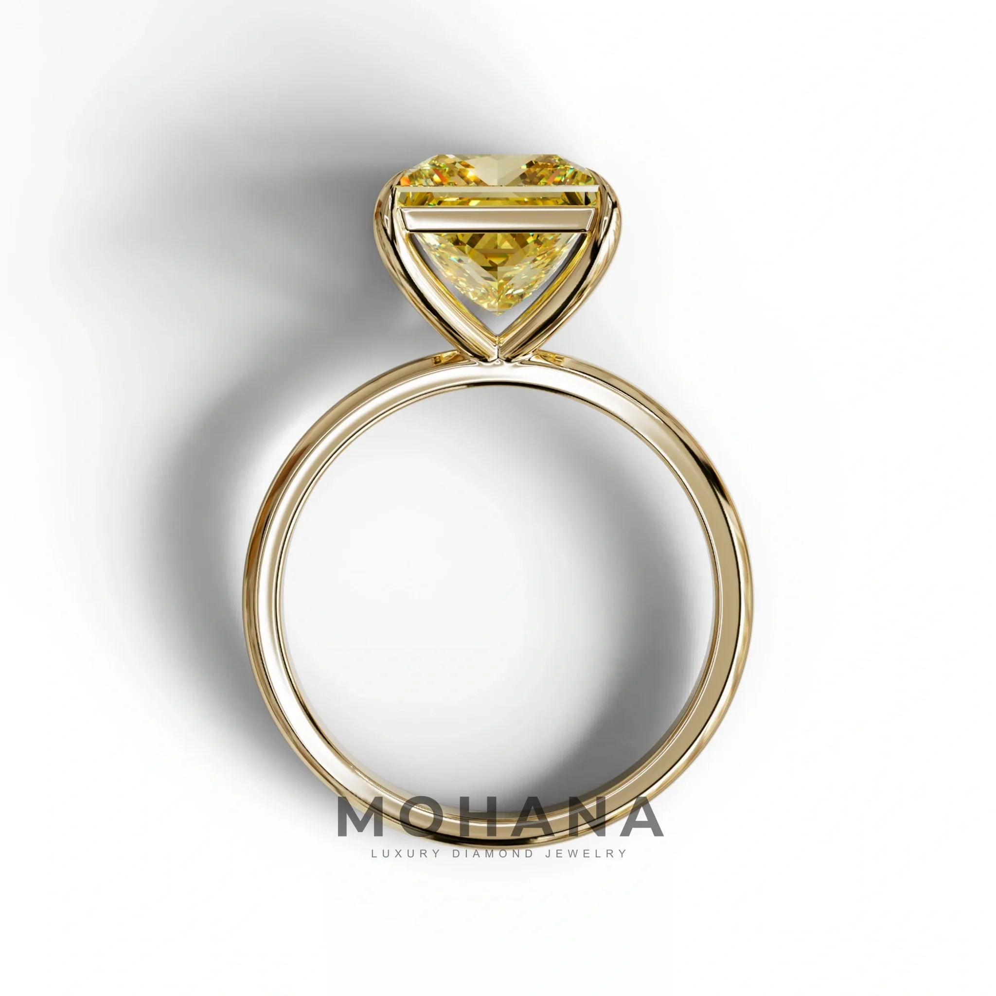Yellow Princess Cut Solitaire Lab Grown Diamond Engagement Ring - Speyeria