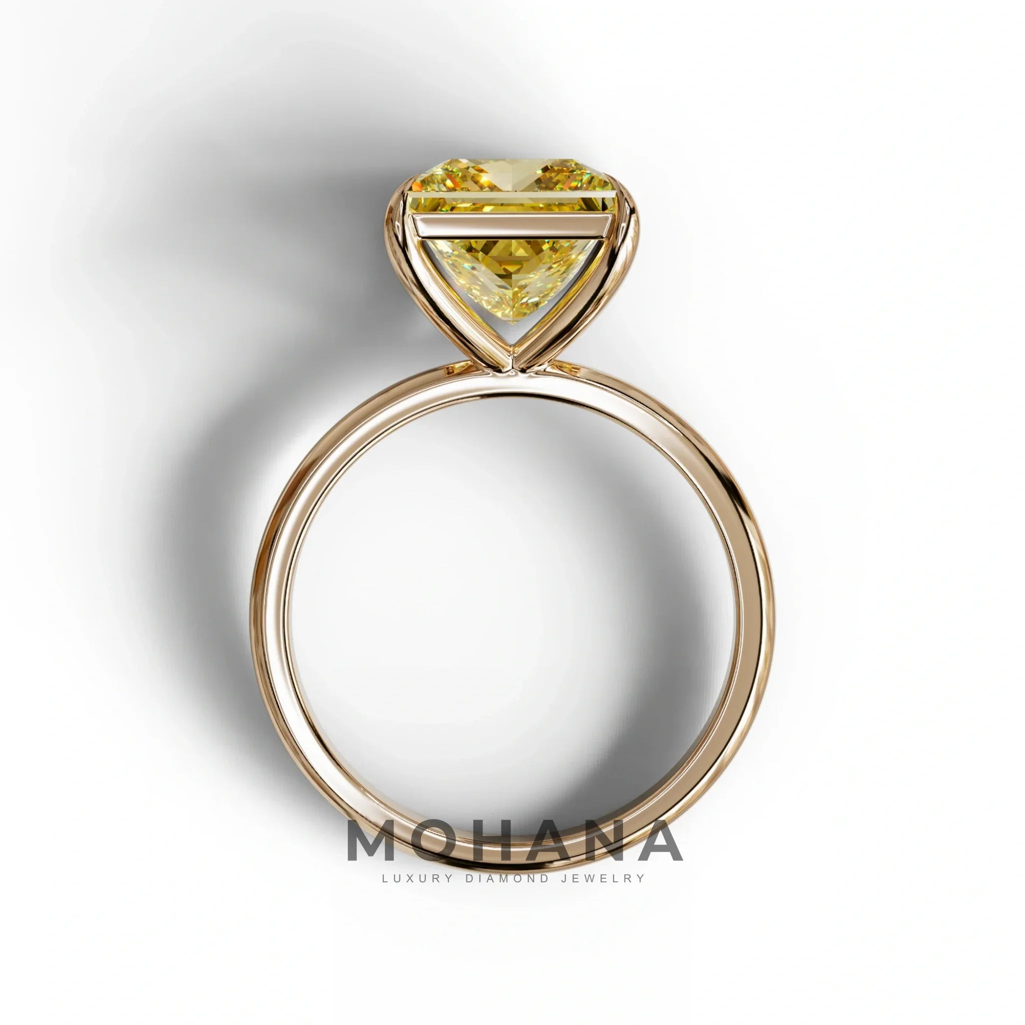 Yellow Princess Cut Solitaire Lab Grown Diamond Engagement Ring - Speyeria