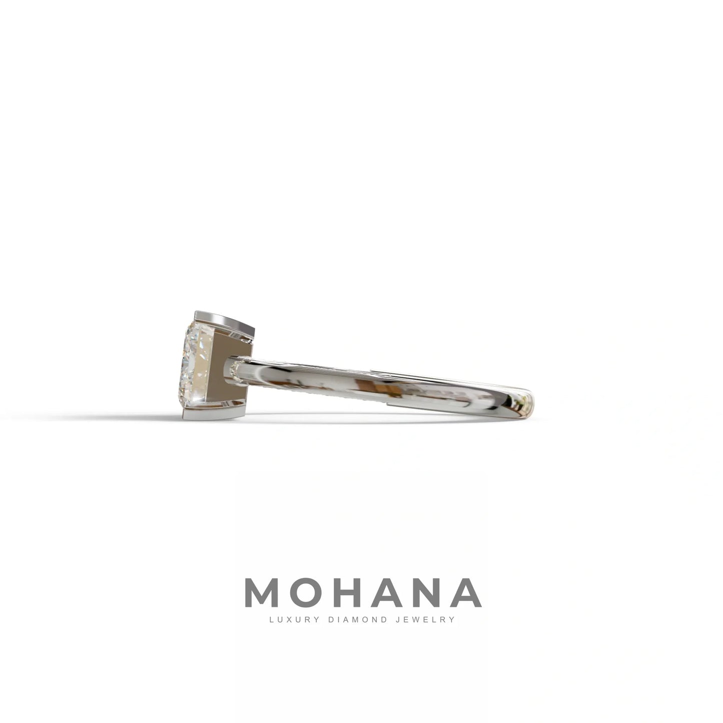 2.5 Ct Emerald Cut Lab Diamond In Pave-Chanel Setting Ring - Qiqi