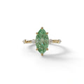 2.5 Ct Fancy Vivid Green Marquise Cut Lab Diamond In Space-Chanel Setting Ring - Nimi - 10K Solid Gold / Yellow Gold