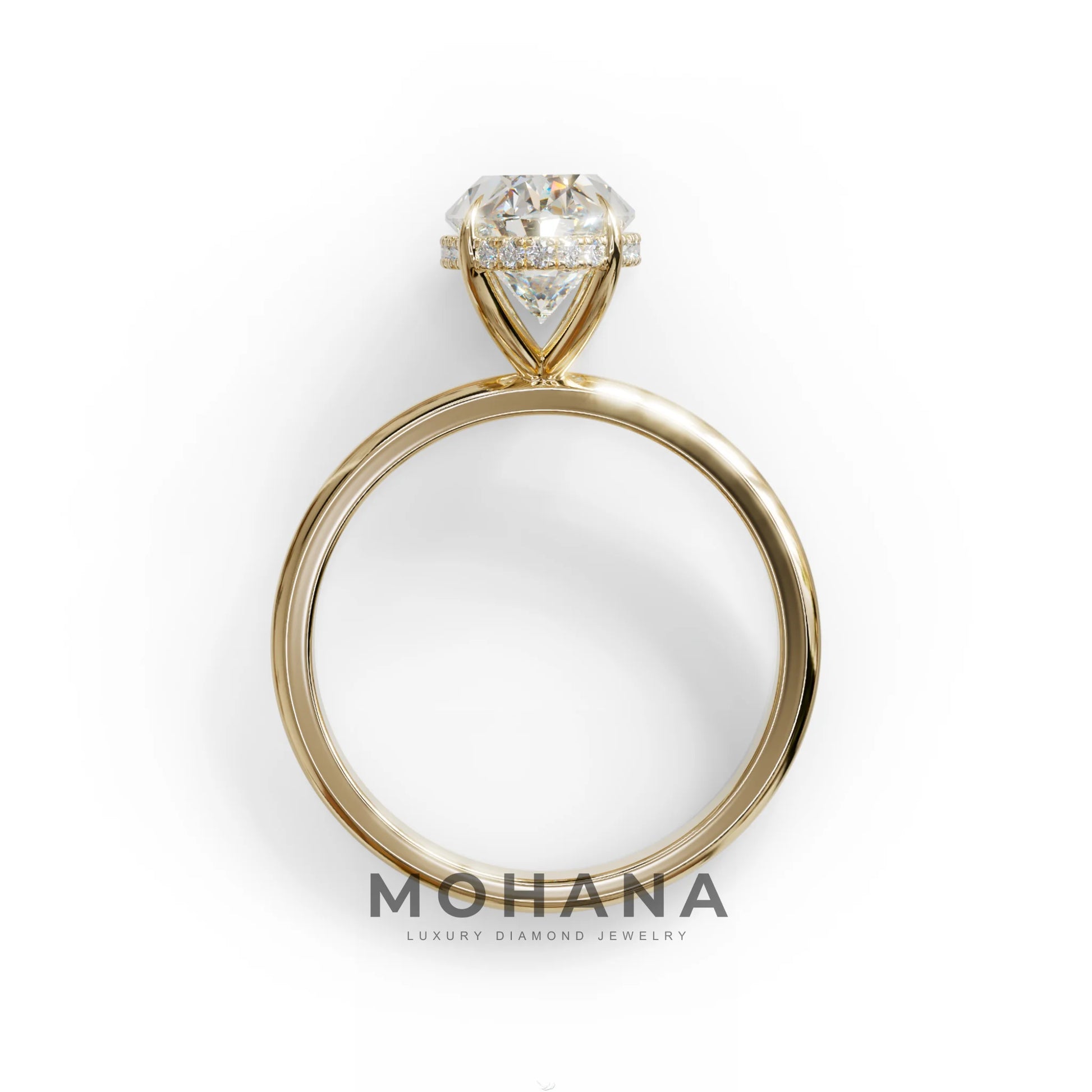 E VVS 2.5 Carat Oval Cut Hidden Halo Lab Diamond Ring - Mi Amor