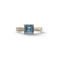 2 Carat Fancy Vivid Blue Asscher Cut Lab Grown Diamond Engagement Ring | Hidden Halo & Pave - Kay - 10K Solid Gold