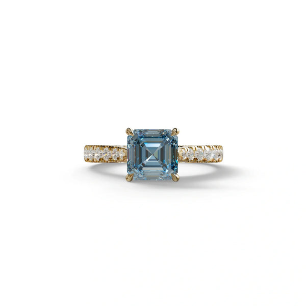 2 Carat Blue Lab Grown Diamond Engagement Ring – Asscher Cut Hidden Halo | Kay