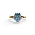 2 ct Oval Solitaire Diamond Ring Blue Lab Diamond Engagement Ring - Eira - 10K Solid Gold / Yellow Gold