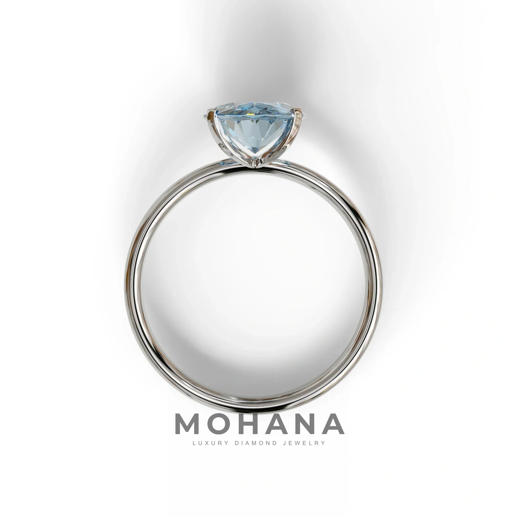 2 ct Oval Solitaire Diamond Ring Blue Lab Diamond Engagement Ring - Eira