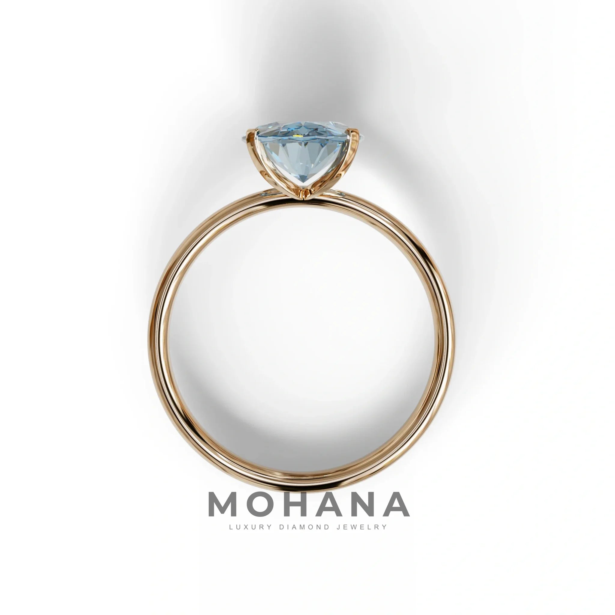 2 ct Oval Solitaire Diamond Ring Blue Lab Diamond Engagement Ring - Eira