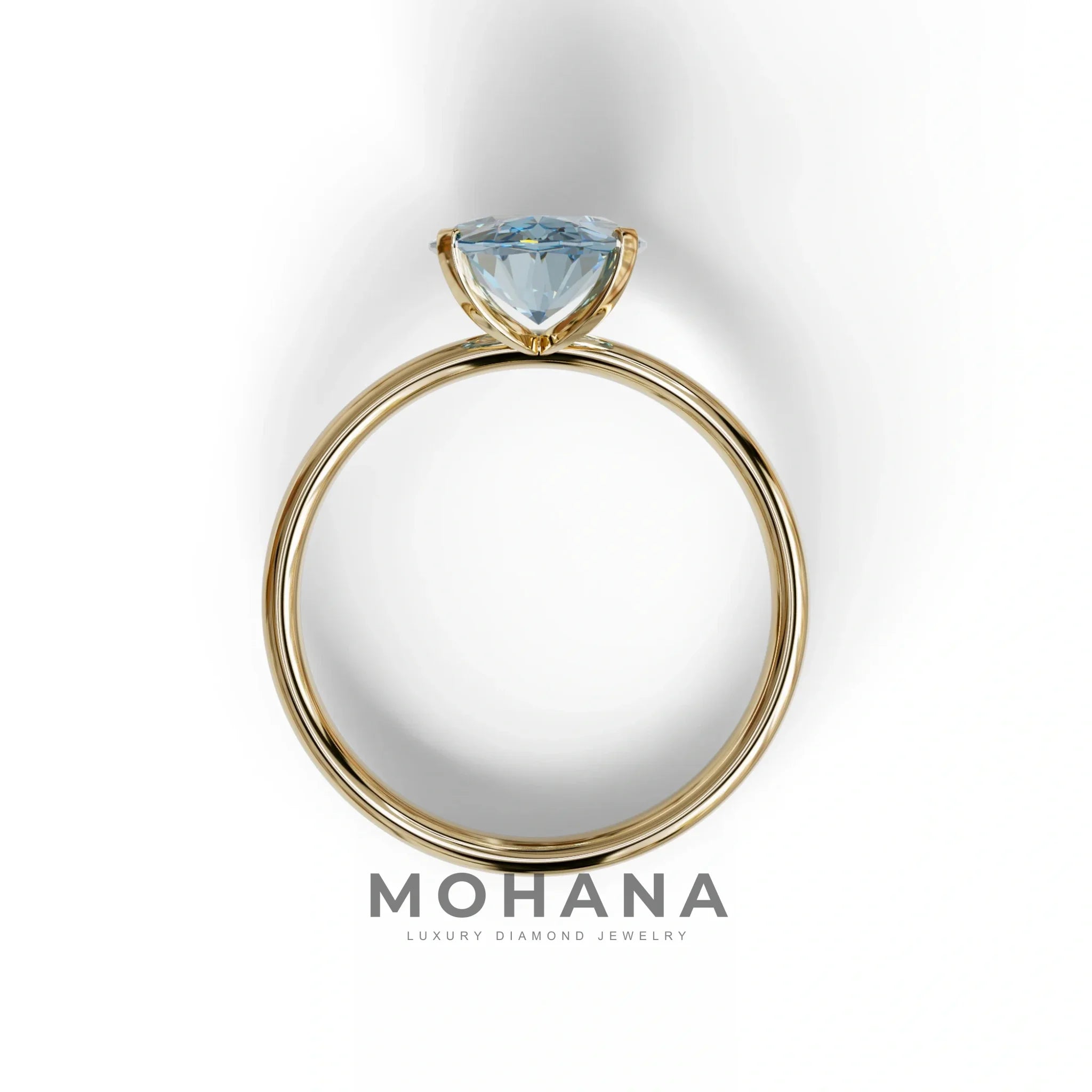 2 ct Oval Solitaire Diamond Ring Blue Lab Diamond Engagement Ring - Eira