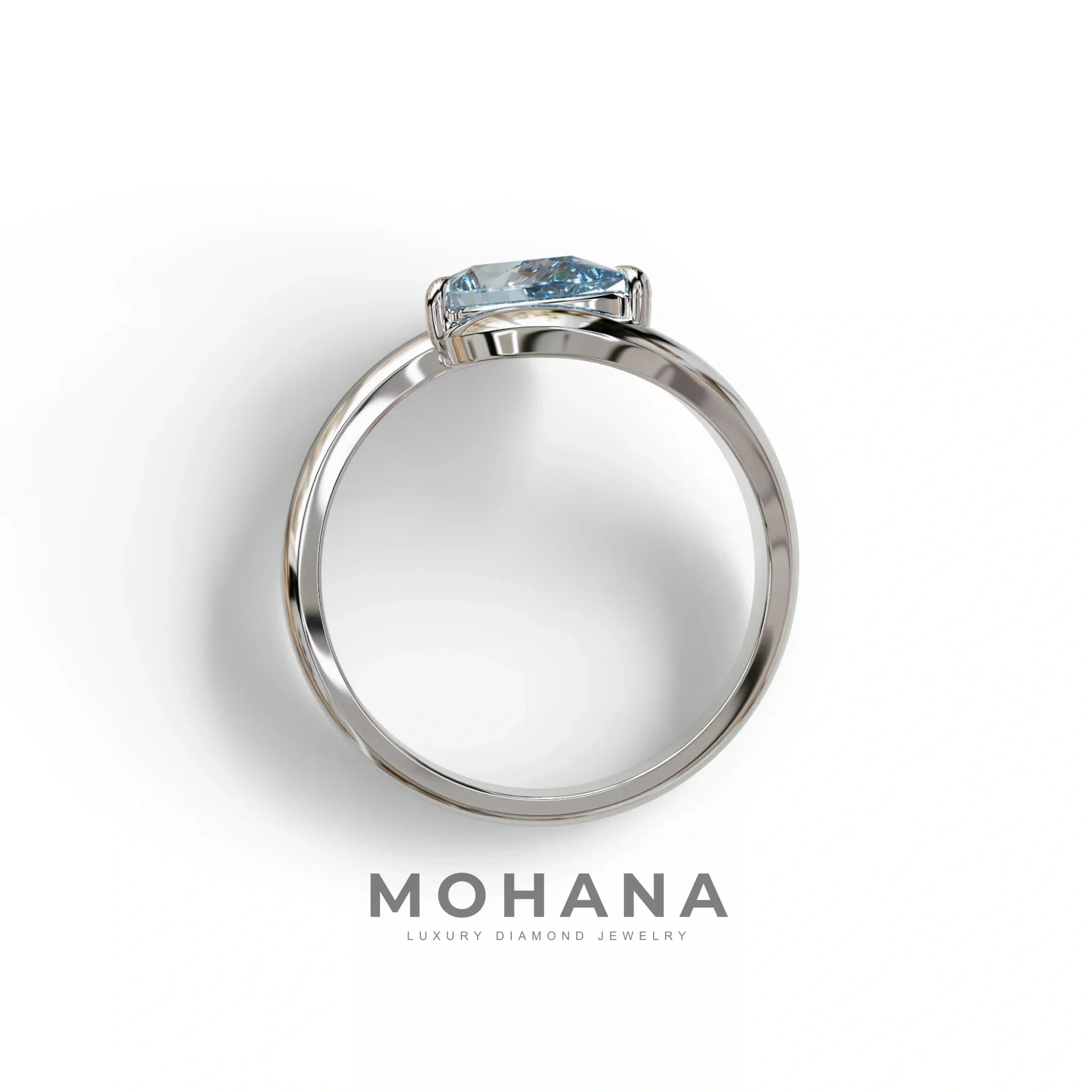 1 Carat Blue Pear Cut Solitaire Lab Grown Diamond Ring - Maniya