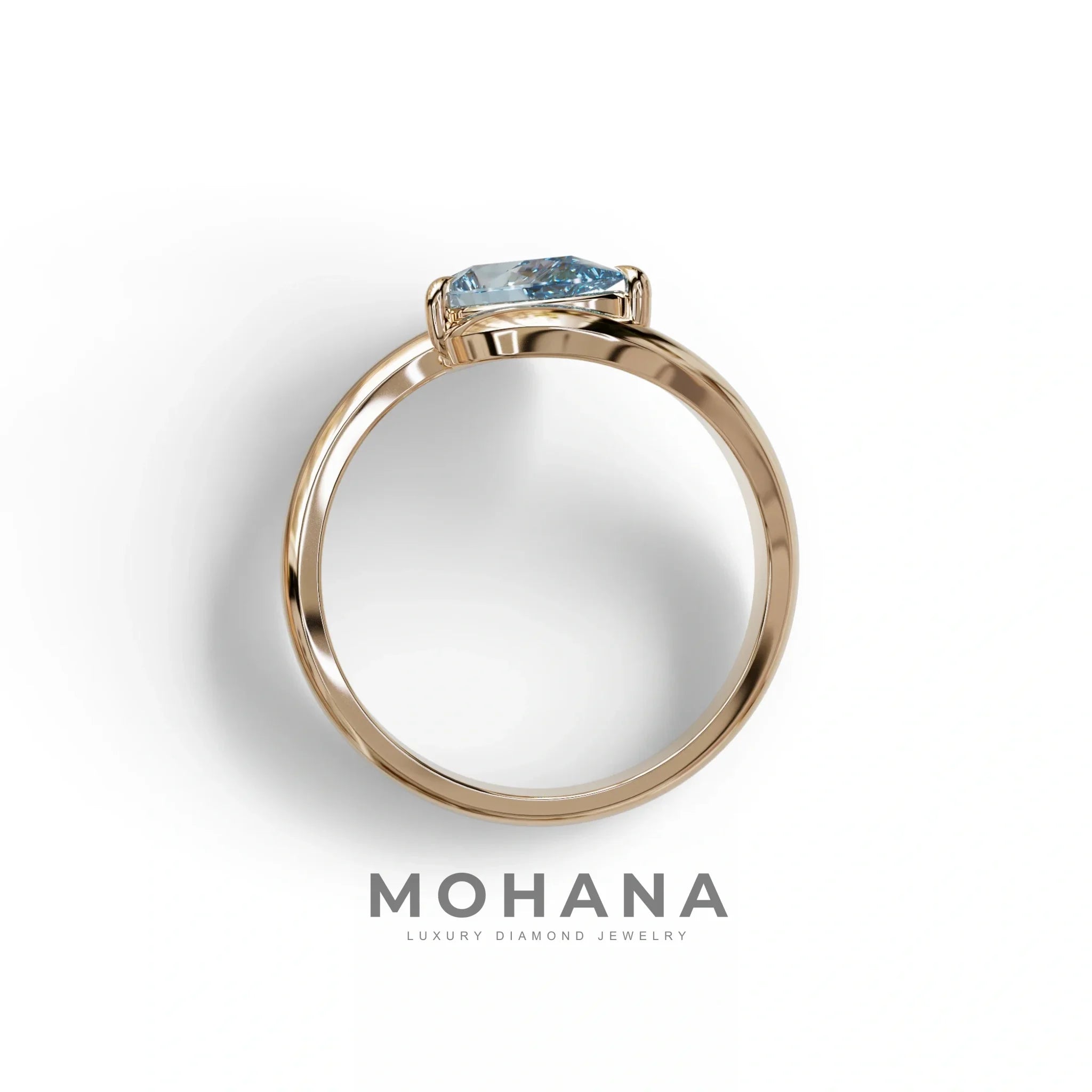 1 Carat Blue Pear Cut Solitaire Lab Grown Diamond Ring - Maniya