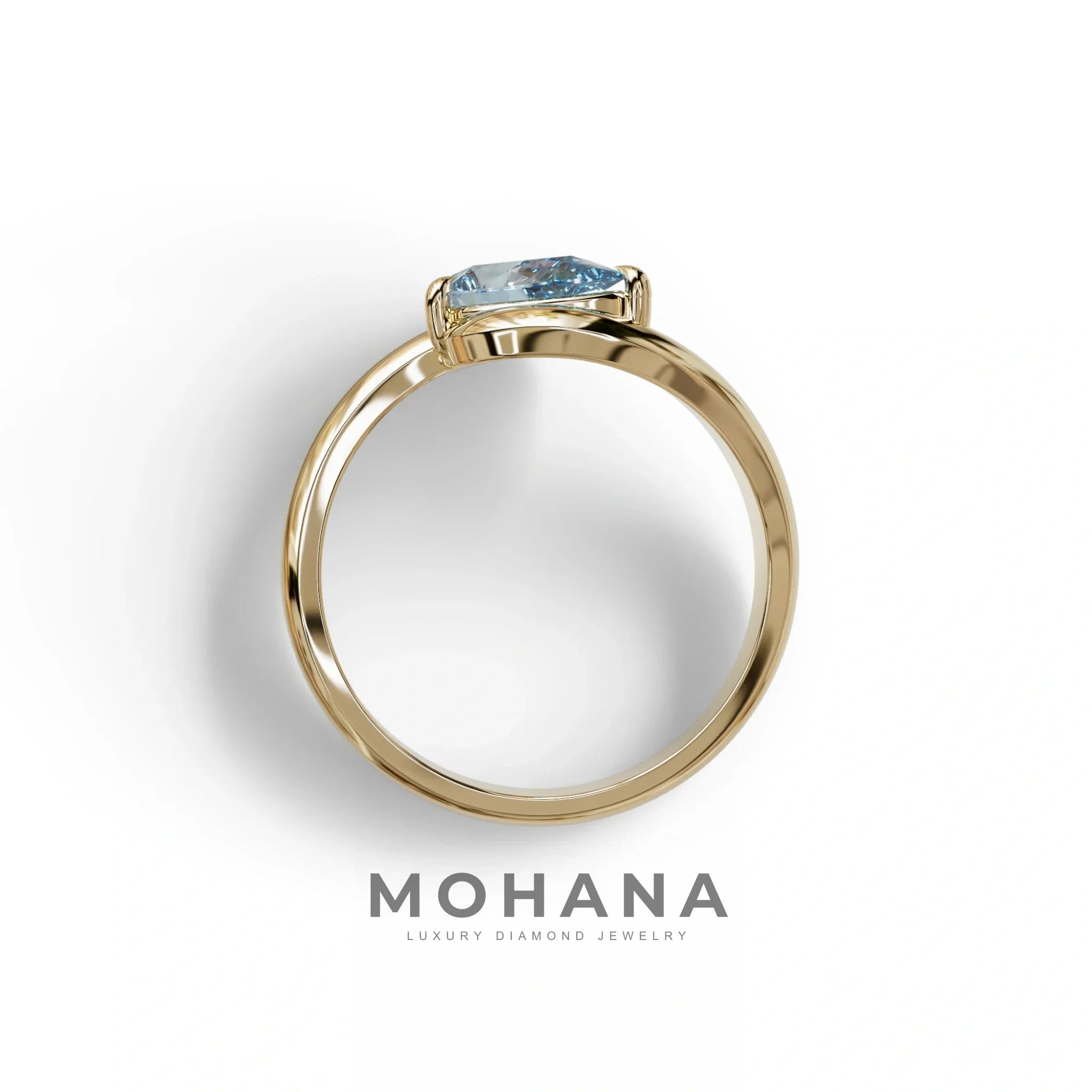1 Carat Blue Pear Cut Solitaire Lab Grown Diamond Ring - Maniya