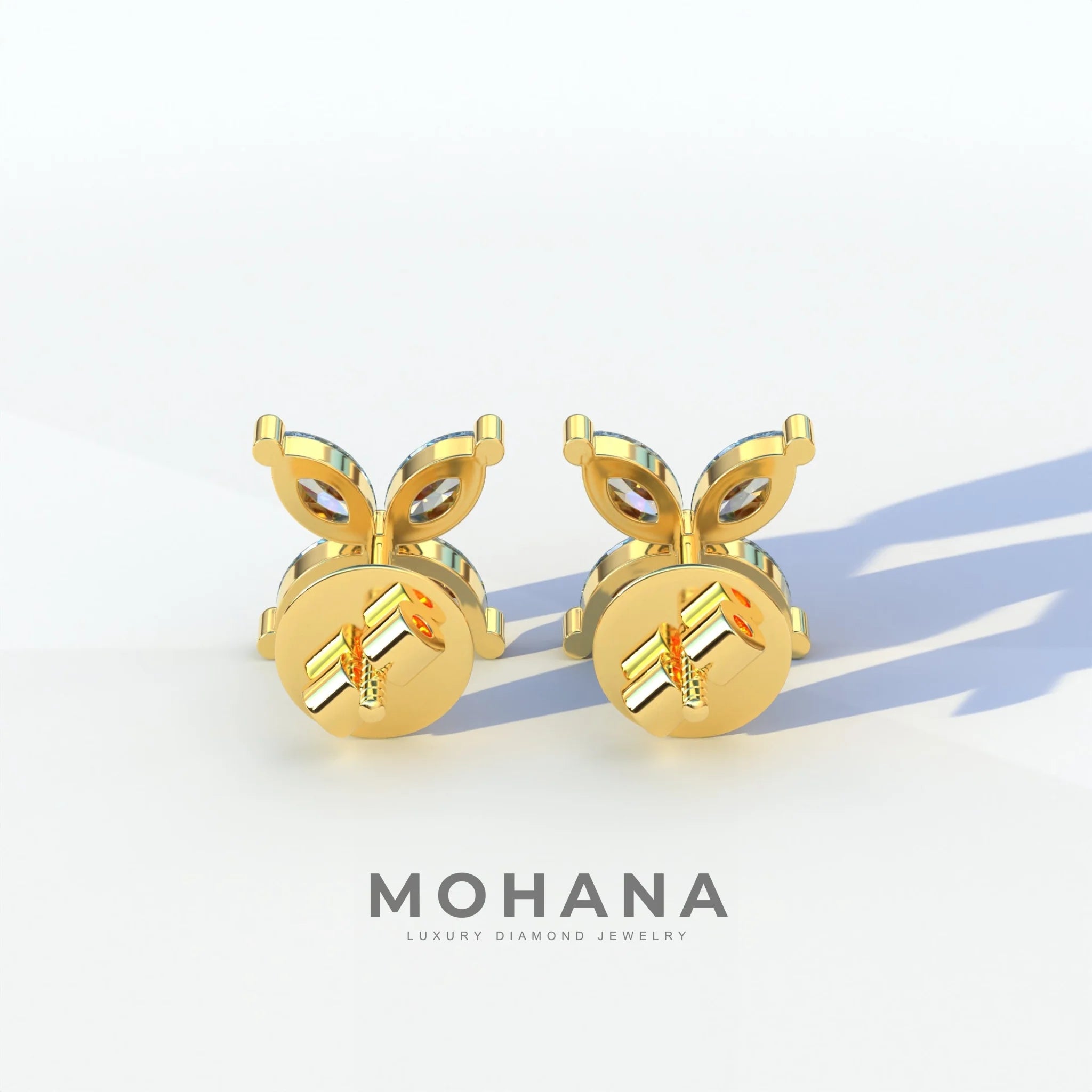 2 Carat Blue Marquise Cut Lab Grown Diamond Stud Earrings - Maria Tash