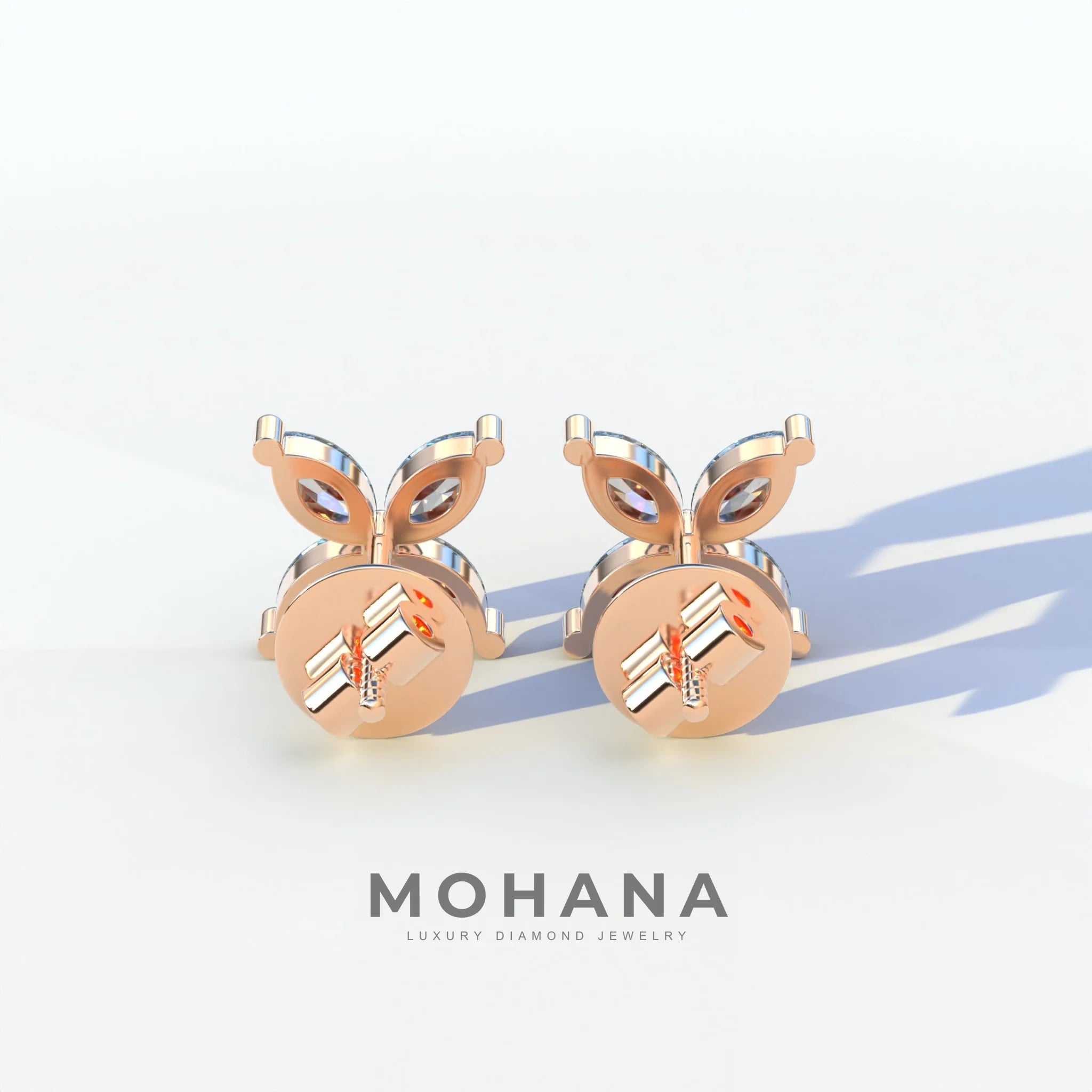 2 Carat Blue Marquise Cut Lab Grown Diamond Stud Earrings - Maria Tash