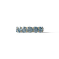 Blue Round Brilliant Diamond Full Eternity Band in 18k Yellow Gold – Scalloped U-Prong Setting - 10K Solid Gold