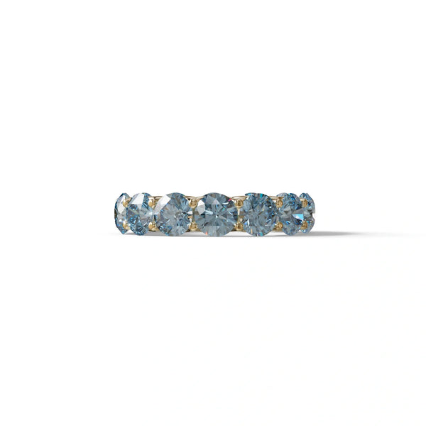 2 Carat Blue Lab Grown Diamond Wedding Band – Round Cut Eternity