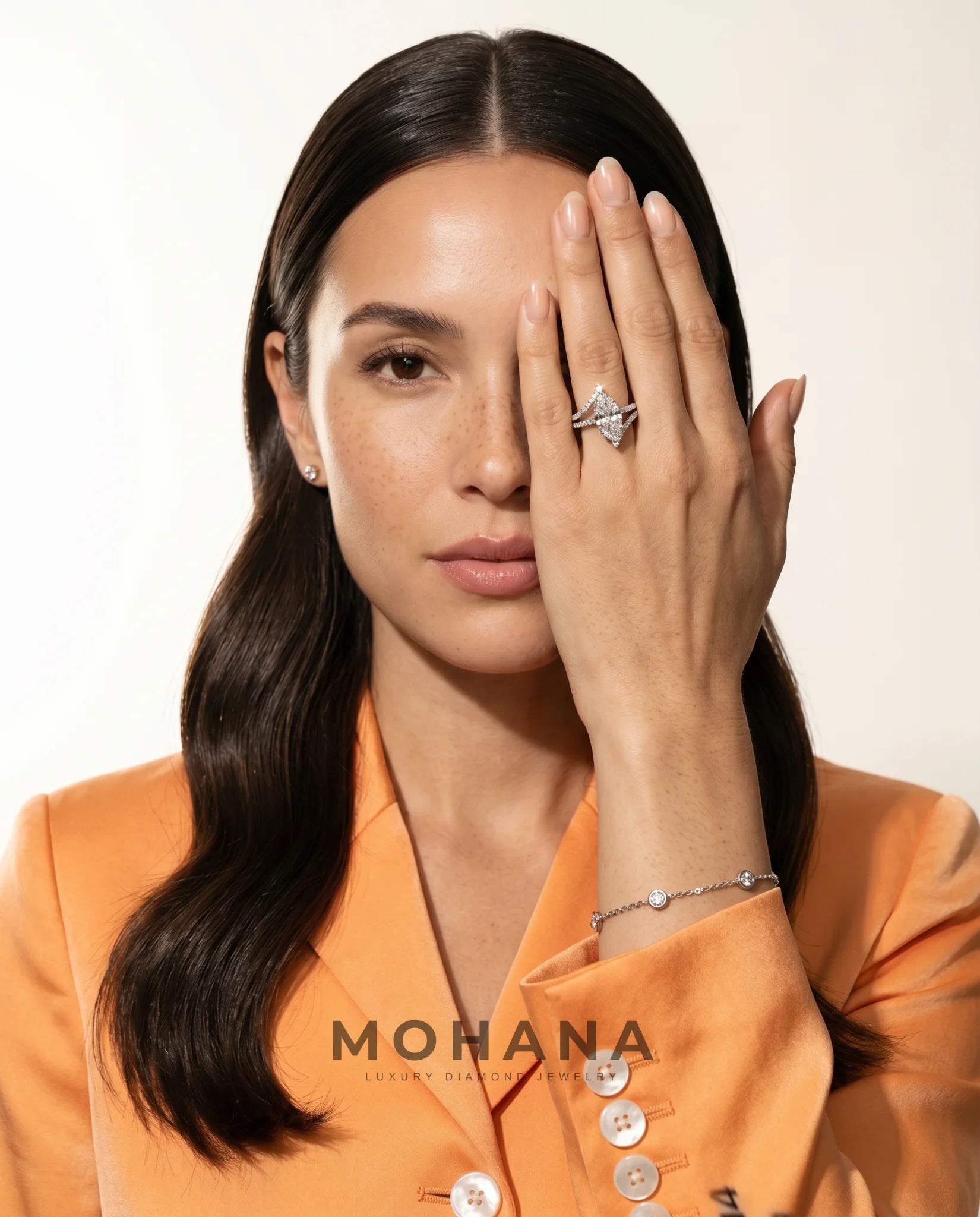 Ready to Ship 2 Carat Colorless Marquise Cut Pavé Split Shank White Gold Diamond Ring — view 8