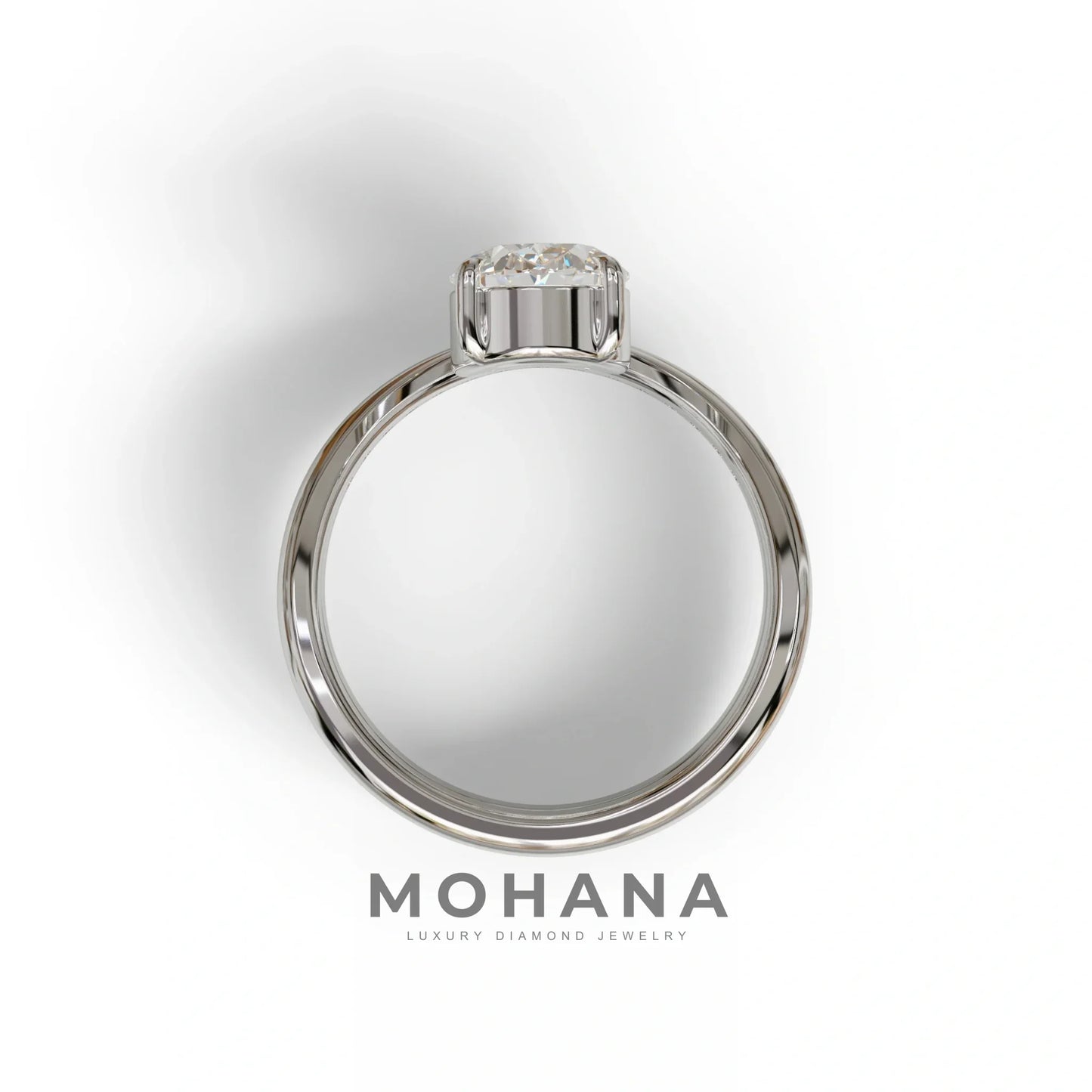 2 Carat E VVS Oval Cut Lab Grown Diamond Ring | Curve Setting - Brilliance