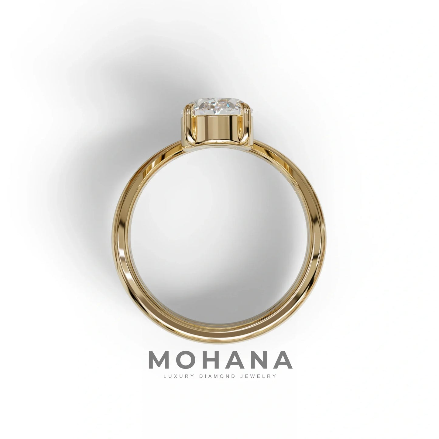 2 Carat E VVS Oval Cut Lab Grown Diamond Ring | Curve Setting - Brilliance