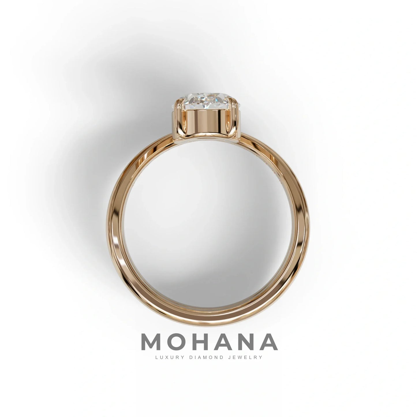 2 Carat E VVS Oval Cut Lab Grown Diamond Ring | Curve Setting - Brilliance