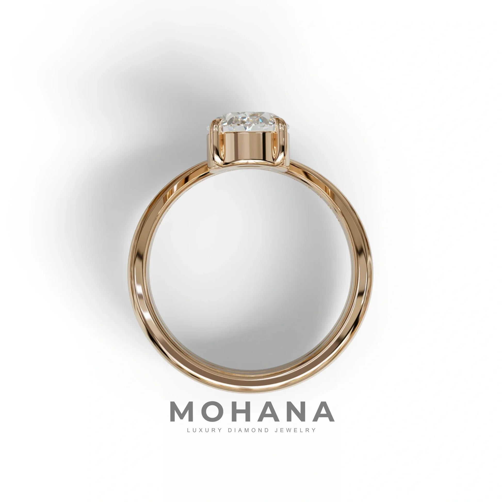 2 Carat E VVS Oval Cut Lab Grown Diamond Ring | Curve Setting - Brilliance