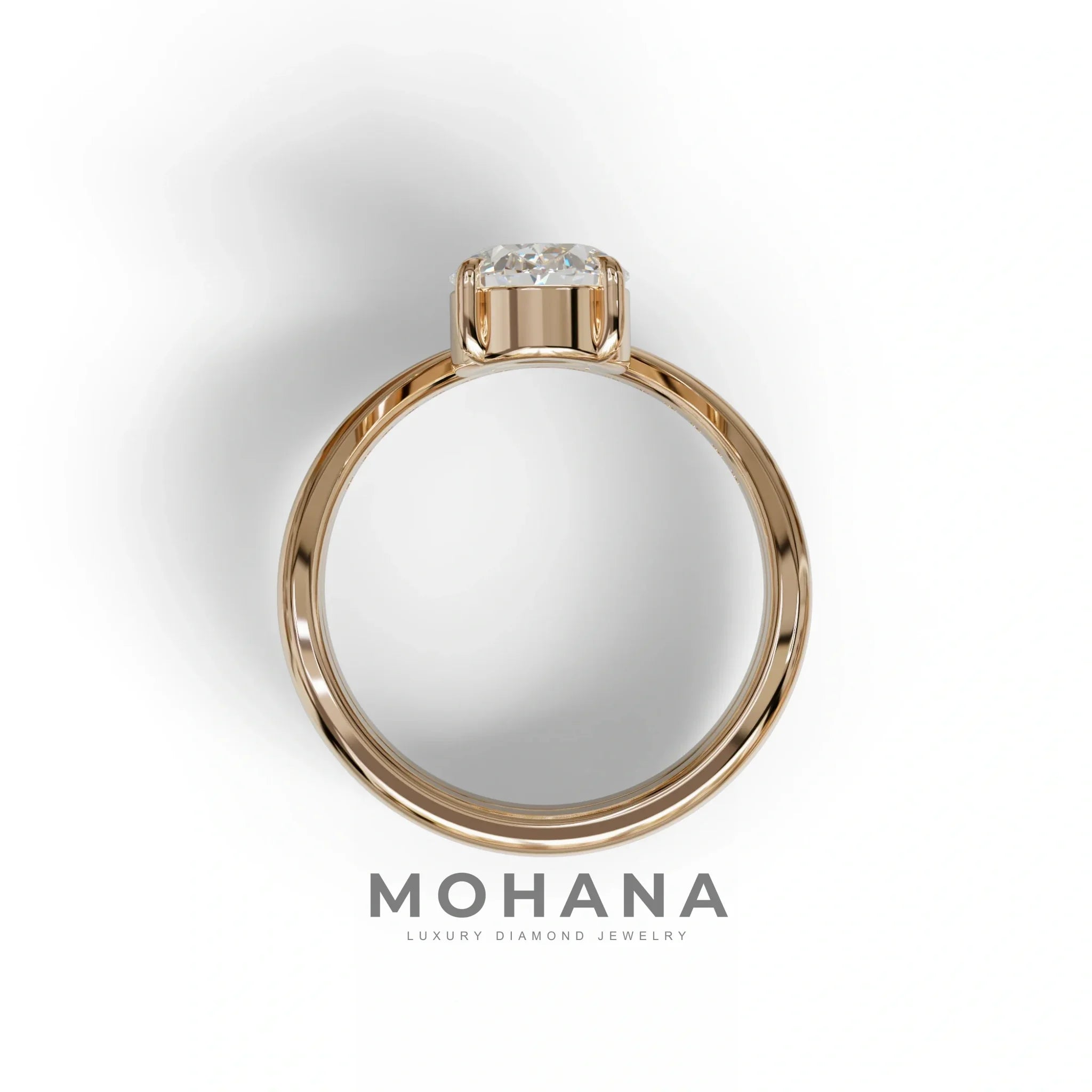 2 Carat E VVS Oval Cut Lab Grown Diamond Ring | Curve Setting - Brilliance