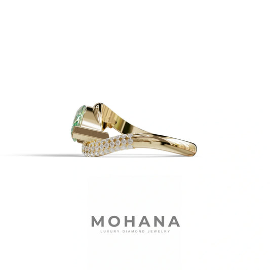 2 Carat Fancy Vivid Green Marquise Cut Lab Grown Diamond Engagement Ring - Maya