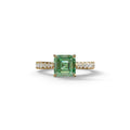 2 Carat Fancy Vivid Green Asscher Cut Lab Grown Diamond Engagement Ring | Hidden Halo & Pave - Kay - 10K Solid Gold