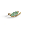 2 Ct Fancy Vivid Green Marquise Cut Lab Diamond In Solitaire Setting Ring - Jiani - 10K Solid Gold / Yellow Gold