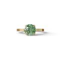 2 Carat Green Round Cut Hidden Halo Lab Diamond Engagement Ring - Maeve - 10K Solid Gold / Yellow Gold