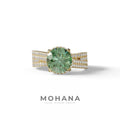 2 Carat Green Round Cut Hidden Halo Lab & Pave Lab Diamond Ring - Je t’aime - 10K Solid Gold / Yellow Gold