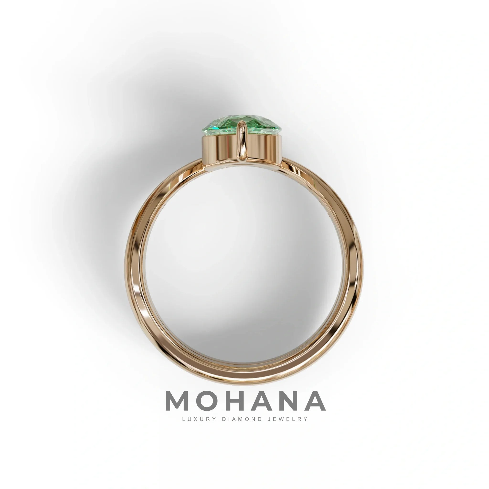 2 Carat Green Color Lab Diamond Wedding Ring set - Gemini