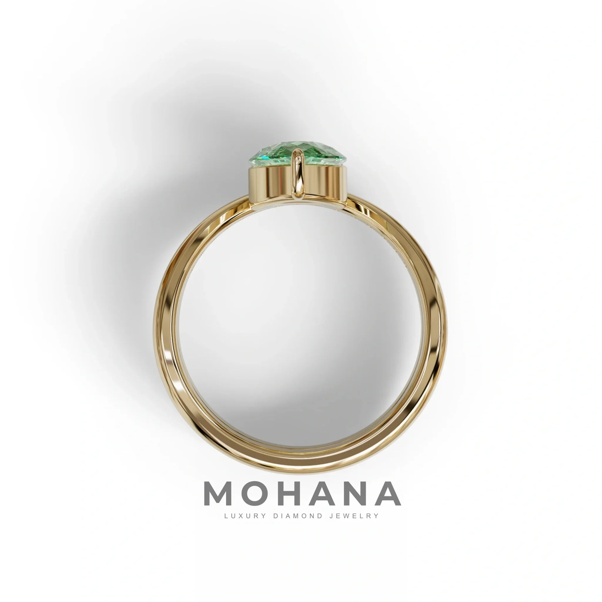 2 Carat Green Color Lab Diamond Wedding Ring set - Gemini