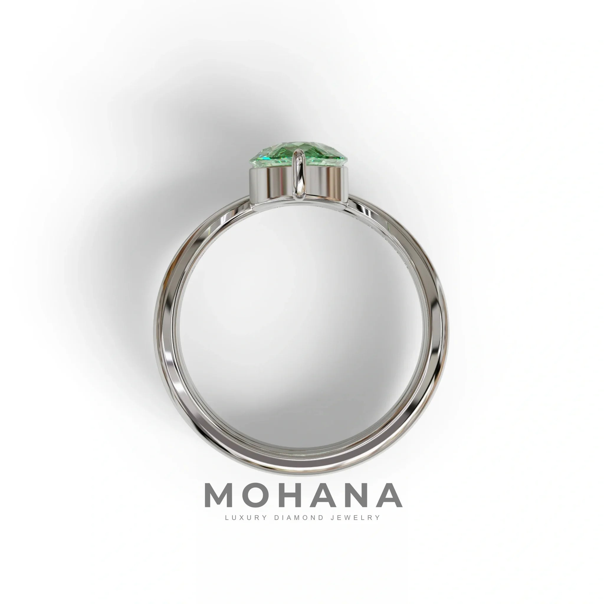 2 Carat Green Color Lab Diamond Wedding Ring set - Gemini