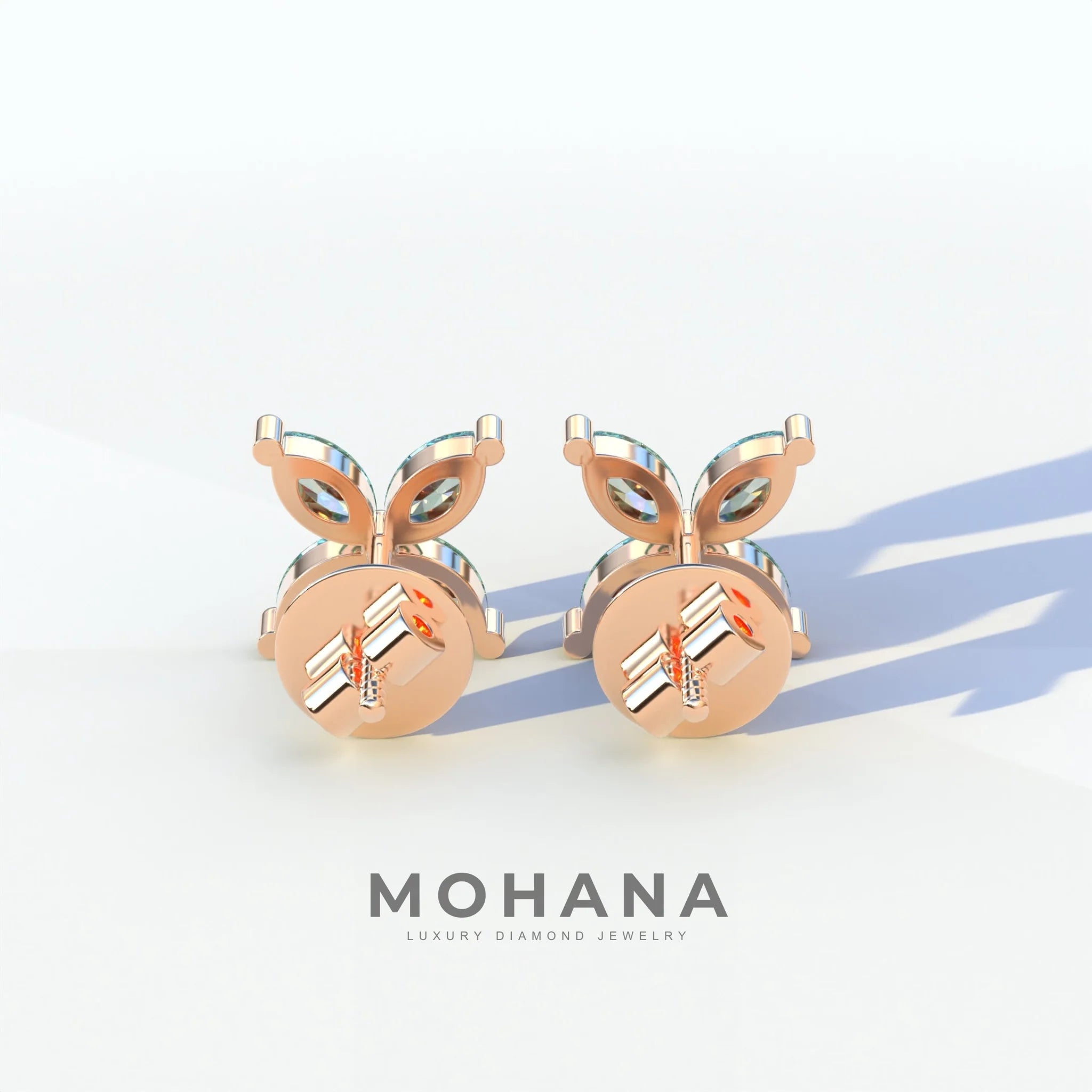 2 Carat Green Marquise Cut Lab Grown Diamond Stud Earrings - Maria Tash