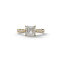 2 Carat E VVS Asscher Cut Lab Grown Diamond Engagement Ring | Hidden Halo & Pave - Kay - 10K Solid Gold / Yellow Gold