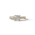 2 Carat E VVS Cushion Cut Lab Diamond Engagement Ring - Leo - 10K Solid Gold / Yellow Gold