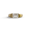 2 Carat E VVS Emerald Cut East West Lab Diamond Ring - Ashleen - 10K Solid Gold / Yellow Gold