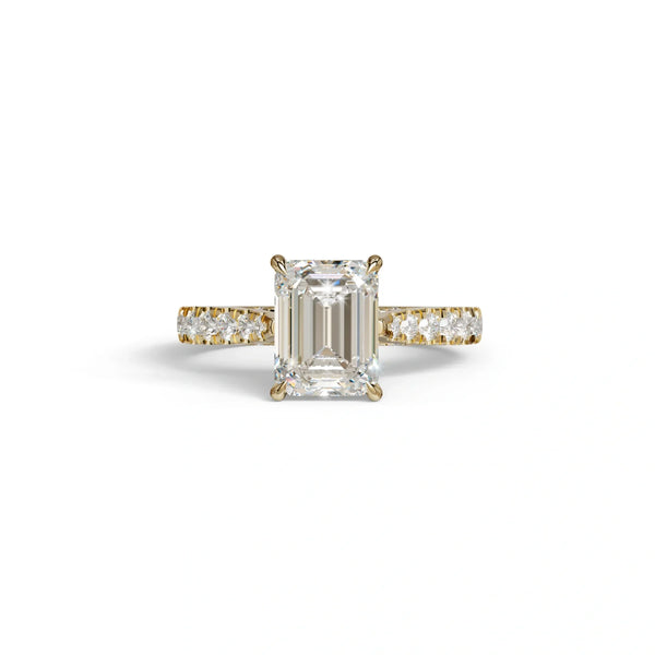 2 Carat Lab Grown Diamond Engagement Ring – Emerald Cut Hidden Halo | Siara