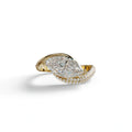 2 Carat E VVS Marquise Cut Lab Diamond Curve Engagement Ring - Maya - 10K Solid Gold / Yellow Gold